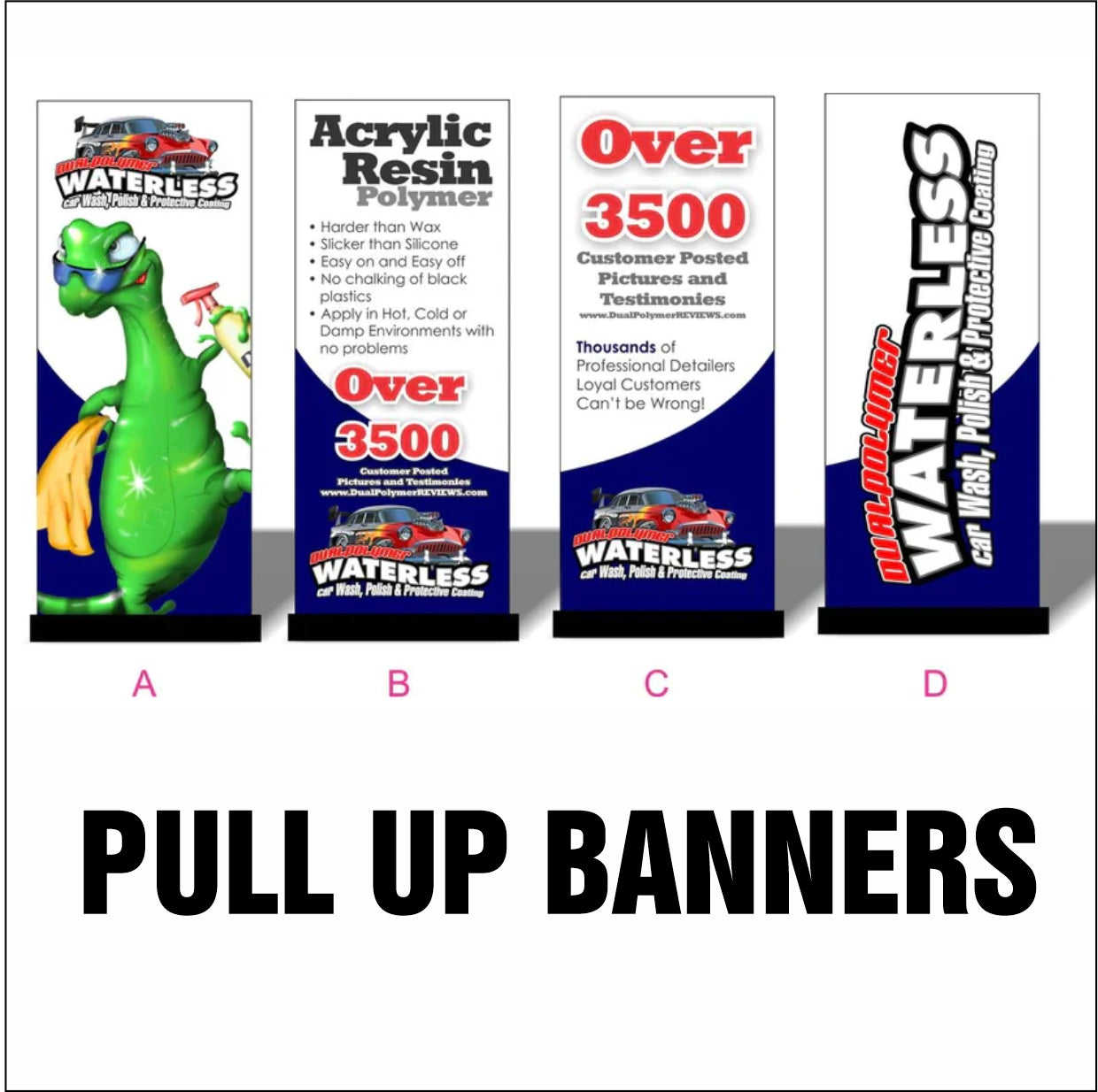 33X78 DUALPOLYMER PULL UP RETRACTABLE BANNERS WITH CARRY CASE